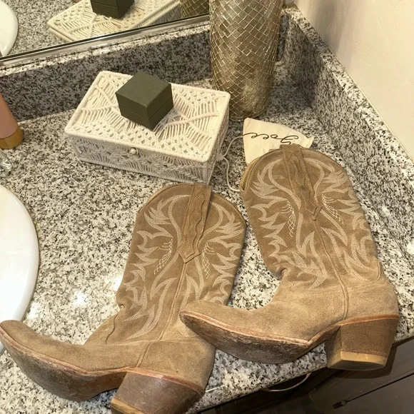 Charmed Tan Suede Cowgirl Boots by Miranda Lambert - Picture 4 of 9